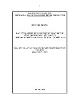 Bảo tồn và phát huy giá trị văn hóa vật thể vùng trường sơn   tây nguyên tại làng văn hóa   du lịch các dân tộc việt nam 