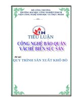 quy trình sản xuất khô bò