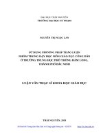 Sử dụng phương pháp thảo luận nhóm trong dạy học môn giáo dục công dân ở trường trung học phổ thông Hà Long, thành phố Bắc Ninh