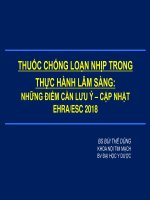 THUỐC CHỐNG LOẠN NHỊP TRONG THỰC HÀNH LÂM SÀNG:NHỮNG ĐIỂM CẦN LƯU Ý – CẬP NHẬT EHRA/ESC 2018