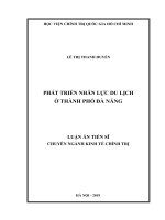 Phát triển nhân lực du lịch ở thành phố đà nẵng 