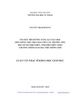 Tổ chức bồi dưỡng năng lực dạy học môn tiếng việt cho giáo viên các trường tiểu học huyện điện biên, tỉnh điện biên theo chương trình giáo dục phổ thông mới 