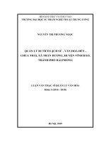 Quản lý di tích di tích lịch sử   văn hoá đền   chùa thái, xã trấn dương, huyện vĩnh bảo, thành phố hải phòng 