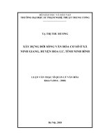 Xây dựng đời sống văn hóa cơ sở xã ninh giang, huyện hoa lư, tỉnh ninh bình 