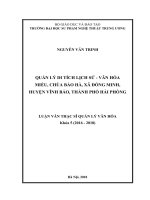 Quản lý di tích lịch sử   văn hóa miếu, chùa bảo hà, xã đồng minh, huyện vĩnh bảo, thành phố hải phòng 
