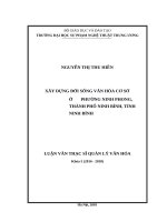 Xây dựng đời sống văn hóa cơ sở ở phường ninh phong, thành phố ninh bình, tỉnh ninh bình 