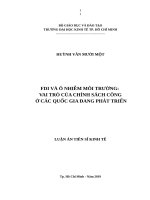 FDI và ô nhiễm môi trường - Vai trò của chính sách công ở các quốc gia đang phát triển