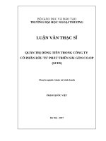 QUẢN TRỊ DÒNG TIỀN TRONG CÔNG TY CỔ PHẦN ĐẦU TƯ PHÁT TRIỂN SÀI GÒN CO.OP (SCID)