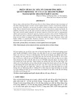 PHÂN TÍCH các yếu tố ẢNH HƯỞNG đến QUYẾT ĐỊNH đầu tư của các DOANH NGHIỆP NGOÀI QUỐC DOANH ở KIÊN GIANG 