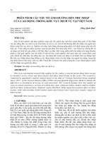 PHÂN TÍCH các yếu tố ẢNH HƯỞNG đến THU NHẬP của LAO ĐỘNG TRONG KHU vực DỊCH vụ tại VIỆT NAM tóm tắt 