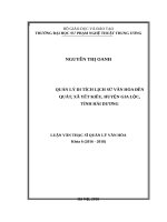 Quản lý di tích lịch sử văn hóa đền quát, xã yết kiêu, huyện gia lộc, tỉnh hải dương 