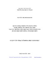 Quản lí hoạt động ứng dụng công nghệ thông tin trong dạy học tại các trường tiểu học đạt chuẩn quốc gia huyện điện biên đông, tỉnh điện biên 