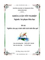 Nghiên cứu quy trình chiết tách tinh dầu quế 