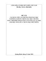 Skkn vận dụng tiếp cận phương pháp dạy học flipped learning trong dạy học chương nitơ photpho nhằm nâng cao năng lực tự học cho học sinh lớp 11 trung học phổ thông 