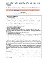 câu hỏi trắc nghiệm tâm lý học đại cương