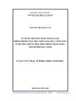 Sử dụng phương pháp thảo luận nhóm trong dạy học môn giáo dục công dân ở trường trung học phổ thông hà long, thành phố bắc ninh 