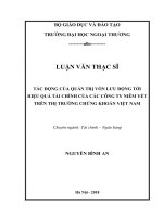 TÁC ĐỘNG của QUẢN TRỊ vốn lưu ĐỘNG tới HIỆU QUẢ tài CHÍNH của các CÔNG TY NIÊM yết TRÊN THỊ TRƯỜNG CHỨNG KHOÁN VIỆ 
