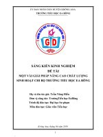 Một vài giải pháp nâng cao chất lượng sinh hoạt chi bộ trường tiểu học ea bông, huyện krông ana 