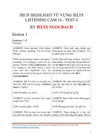 DỊCH HIGHLIGHT từ VỰNG tốt CAMBRIDGE IELTS 14 LISTENING IELTSNGOCBACH