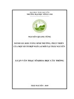 Đánh gia khả năng sinh trưởng, phát triển của một số tổ hợp ngô lai mới tại Thái Nguyên (Luận văn thạc sĩ)