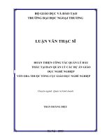 HOÀN THIỆN CÔNG tác QUẢN lý đấu THẦU tại BAN QUẢN lý các dự án GIÁO dục NGHỀ NGHIỆP vốn ODA THUỘC TỔNG cục GIÁO dục 