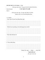 Giáo án CHỦ ĐỀ: BÉ VÀ CÁC BẠN tuần 1( 26 trang)