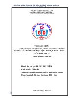 Một số kinh nghiệm tổ chức các tình huống vào bài gây hứng thú học tập cho học sinh trong môn sinh học 8 