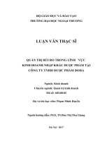 Quản trị rủi ro trong lĩnh vực kinh doanh nhập khẩu dược phẩm tại công ty TNHH dược phẩm doha 