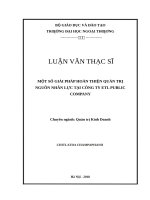 MỘT số GIẢI PHÁP HOÀN THIỆN QUẢN TRỊ NGUỒN NHÂN lực tại CÔNG TY ETL PUBLIC COMPANY 