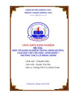 Một số kinh nghiệm trong việc định hướng giải bài tập vật lý cho học sinh khối lớp 7 trường THCS lê đình chinh 