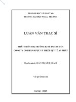 Phát triển thị trường kinh doanh của công ty cổ phần dược và thiết bị y tế an phát 