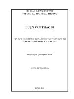 Vận dụng nhân tướng học vào công tác tuyển dụng tại cty an việt (luận văn thạc sĩ) 