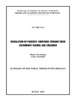 Điều chỉnh cảm xúc bản thân của cha mẹ với con lứa tuổi học sinh trung học cơ sở tt tiếng anh