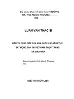 Đầu tư trực tiếp của hàn quốc vào lĩnh vực bất động sản tại việt nam   thực trạng và giải pháp 