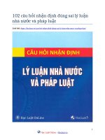 102 câu hỏi nhận định đúng sai lý luận nhà nước và pháp luật