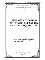 Skkn sáng kiến kinh nghiệm ứng dụng độ bất bão hoà trong hoá học hữu cơ 
