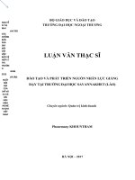 Đào tạo và phát triển nguồn nhân lực giảng dạy tại trường đại học savannakhet (lào) 