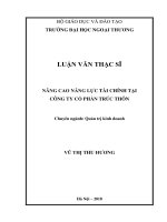 Nâng cao năng lực tài chính của công ty cổ phần trúc thôn (luận văn thạc sĩ) 