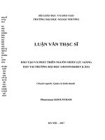 Đào tạo và phát triển nguồn nhân lực giảng dạy tại trường đại học savannakhet (lào) 