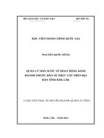 Quản lý nhà nước về hoạt động kinh doanh thuốc bảo vệ thực vật trên địa bàn tỉnh đăk lăk 