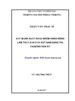 LUẬN văn THẠC sĩ đẩy mạnh xuất khẩu nhóm hàng nông lâm thủy sản của việt nam sang thị trường hoa kỳ 