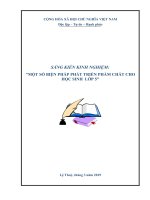 skkn một số BIỆN PHÁP PHÁT TRIỂN PHẨM CHẤT CHO học SINH lớp 5 