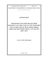 Thành phần loài,phân bố,đặc điểm sinh thái và sự nhạy cảm của véc tơ sốt rét với các hóa chất đang sử dụng trong phòng chống sốt rét ở khu vực miền trung–tây nguyên 