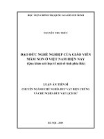 Đạo đức nghề nghiệp của giáo viên mầm non ở việt nam hiện nay (qua khảo sát thực tế một số tỉnh phía bắc) 