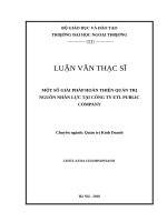 MỘT số GIẢI PHÁP HOÀN THIỆN QUẢN TRỊ NGUỒN NHÂN lực tại CÔNG TY ETL PUBLIC COMPANY 