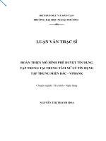 LUẬN văn THẠC sĩ  hoàn thiện mô hình phê duyệt tín dụng tập trung tại trung tâm xử lý tín dụng tập trung miền bắc vpbank 