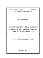 Quản lý nhà nước về đào tạo nghề cho thanh niên dân tộc thiểu số trên địa bàn tỉnh đăk lăk 