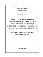 Nghiên cứu sử dụng động vật không xương sống cỡ lớn đánh giá chất lượng môi trường nước ở một số khu vực thuộc vùng đệm của vườn quốc gia hoàng liên tỉnh lào cai 