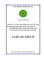 Đánh giá và tuyển chọn giống đậu xanh thích hợp trong điều kiện nước trời và xây dựng các biện pháp canh tác đậu xanh thích hợp cho vùng đất cát ven biển tỉnh thanh hóa 