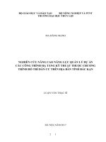 Nghiên cứu nâng cao năng lực quản lý dự án các công trình hạ tầng kỹ thuật thuộc chương trình bố trí dân cư trên địa bàn tỉnh bắc kạn 